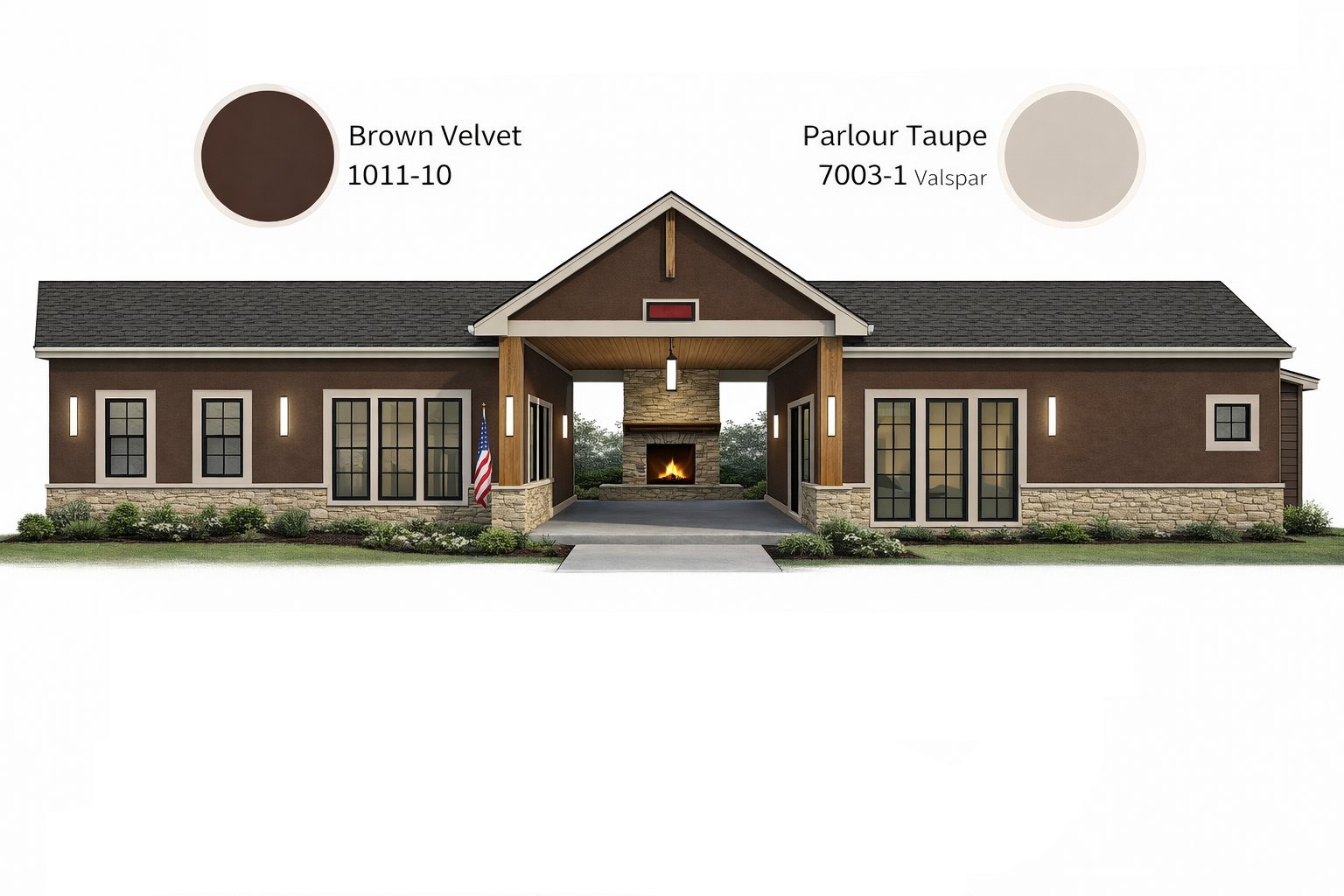 The Dog Trot home plan — Ranch elevation